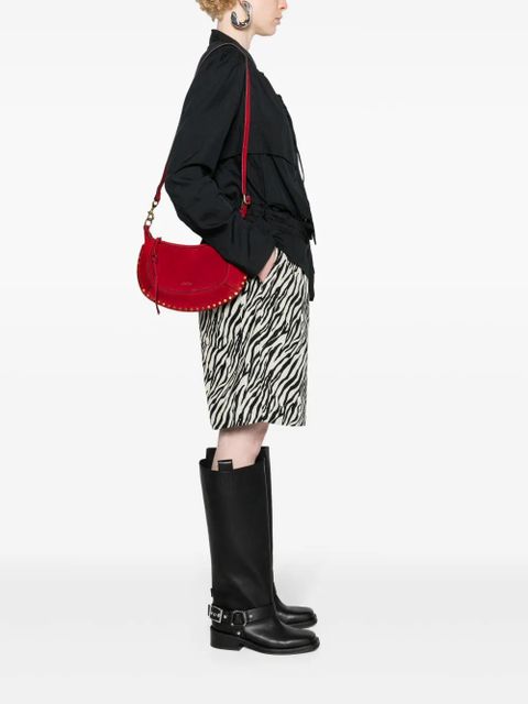 ISABEL MARANT Oskan Moon suede shoulder bag - Red - zdjęcie produktu nr 2