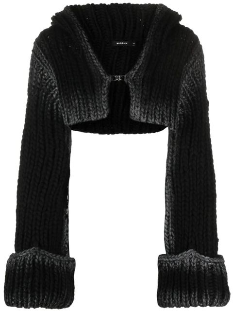 MISBHV hooded chunky-knit cropped cardigan - Black - zdjęcie produktu nr 1