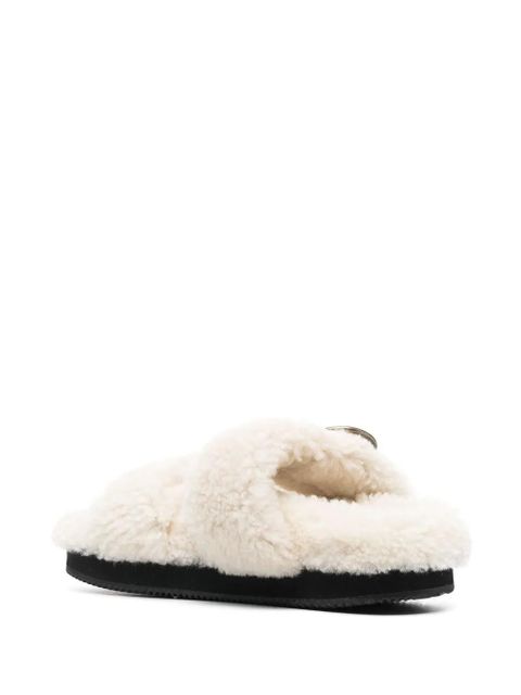 ISABEL MARANT shearling buckle sandals - Neutrals