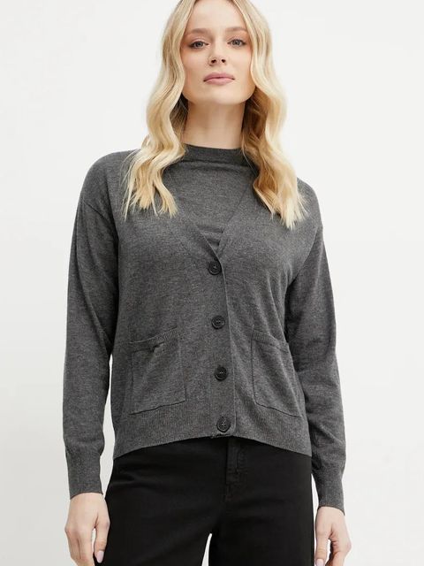 Weekend Max Mara kardigan wełniany damski kolor szary lekki 2515381011600 - zdjęcie produktu nr 1