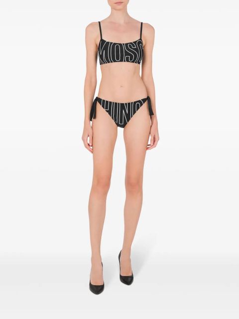 Moschino logo-print bikini bottom - Black