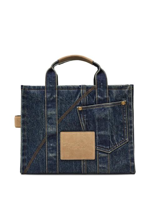 Marc Jacobs medium The Denim suede-pocket tote bag - Blue