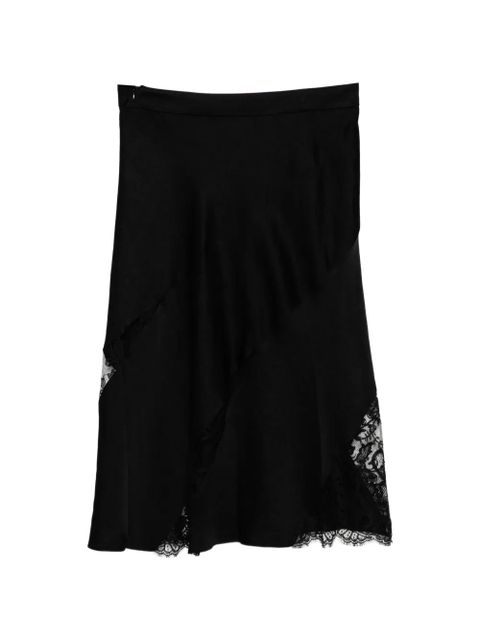 Alexander McQueen lace-trim asymmetric skirt - Black - zdjęcie produktu nr 1