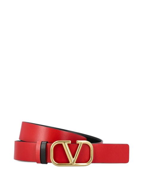 Valentino Garavani VLogo Signature reversible leather belt - Black