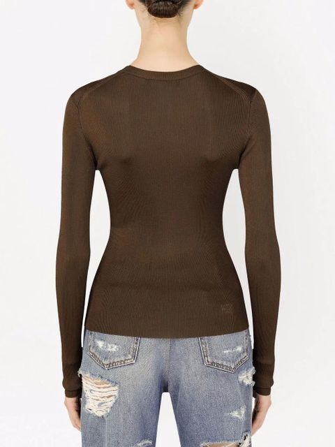 Dolce & Gabbana long-sleeve ribbed jumper - Brown