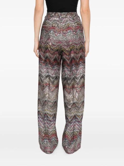 Missoni sequined chevron straight trousers - Pink