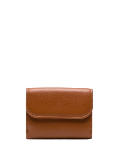Chloé Sense logo-embroidered leather wallet - Brown