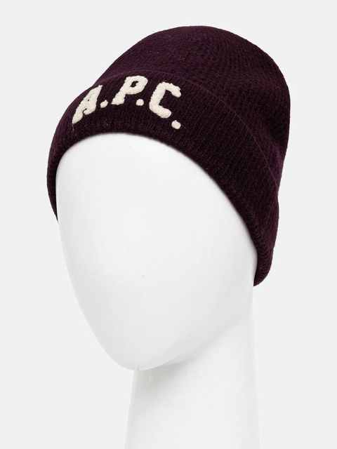 A.P.C. czapka wełniana bonnet axel kolor bordowy WVBDK.M25111