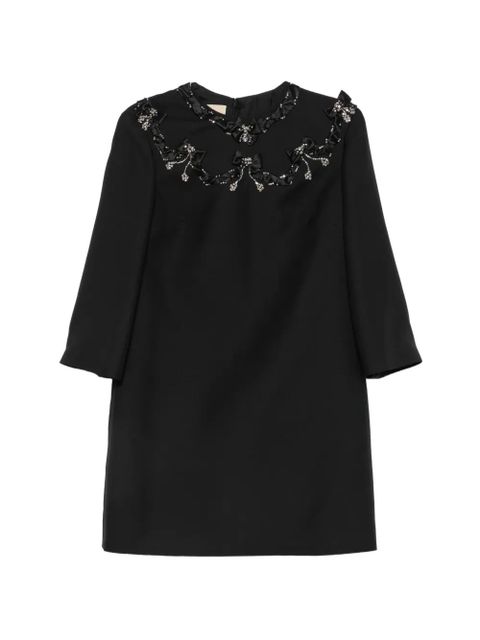 Valentino Garavani crystal-embellished bow-detail dress - Black - zdjęcie produktu nr 1