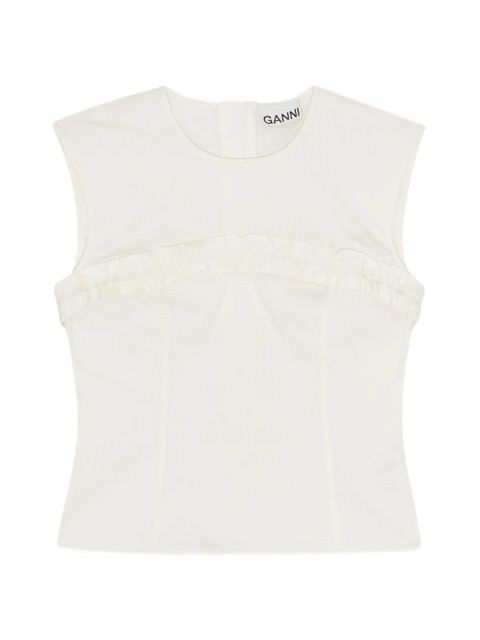 GANNI ruffled-detail blouse - Neutrals - zdjęcie produktu nr 1