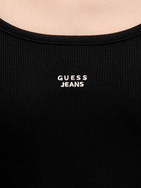 Guess Jeans sukienka kolor czarny mini dopasowana W5BK12 KA0H1