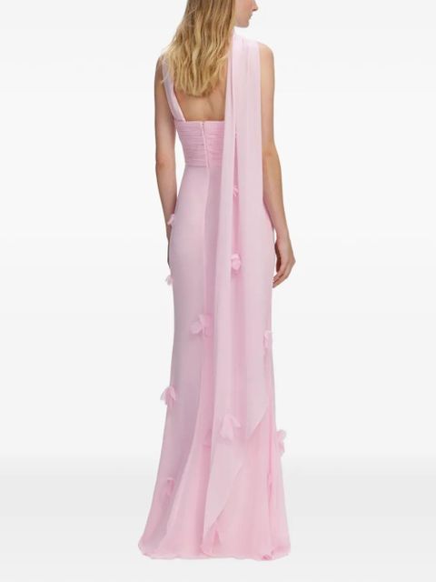 Self-Portrait floral-appliqué strapless maxi dress - Pink - zdjęcie produktu nr 2