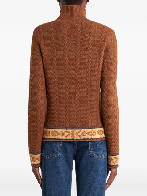ETRO cable-knit patterned sweater - Brown