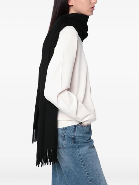 Max Mara fringed cashmere scarf - Black - zdjęcie produktu nr 2