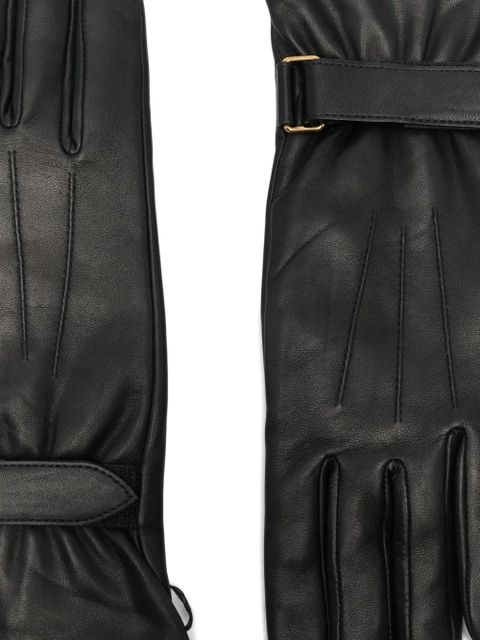 ISABEL MARANT buckle logo-debossed gloves - Black