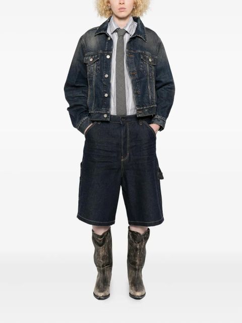 Balenciaga off-shoulder denim jacket - Blue