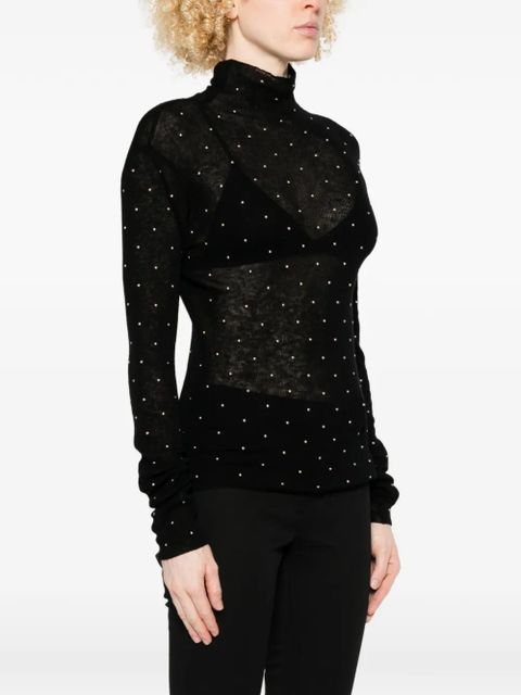 Rabanne roll-neck top - Black