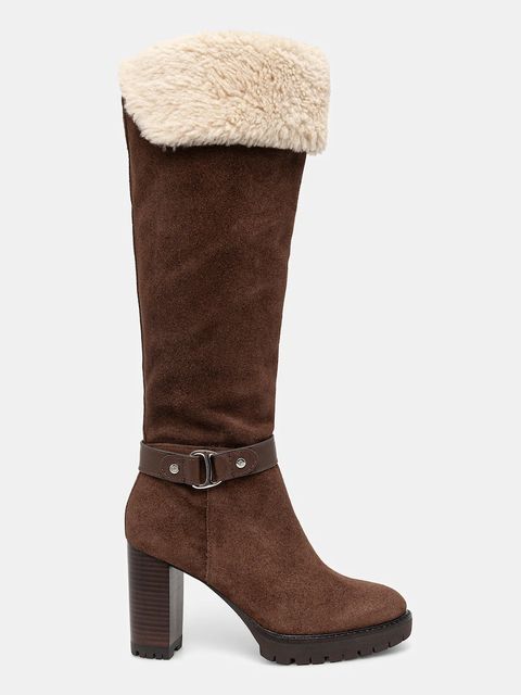 Lauren Ralph Lauren kozaki zamszowe Tasha Tl Hl kolor brązowy na słupku 802977893003