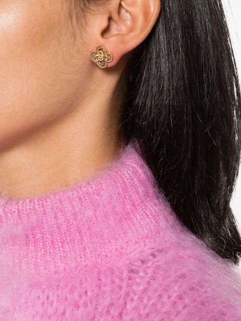 Tory Burch Kira Clover stacked stud earrings - Gold - zdjęcie produktu nr 2