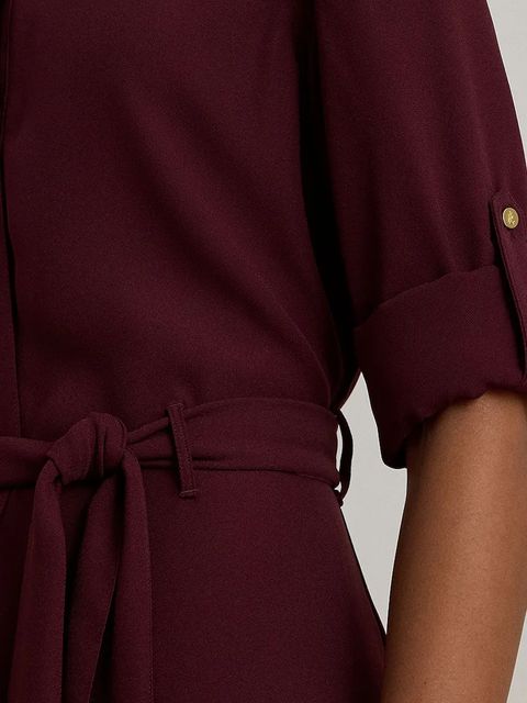 Lauren Ralph Lauren sukienka kolor bordowy mini rozkloszowana 200980920 - zdjęcie produktu nr 2