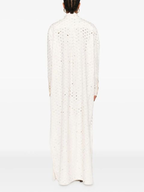 Nanushka button-front perforated dress - Neutrals