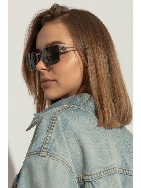 Balenciaga Eyewear BB-plaque rectangle-frame sunglasses - Silver - zdjęcie produktu nr 2