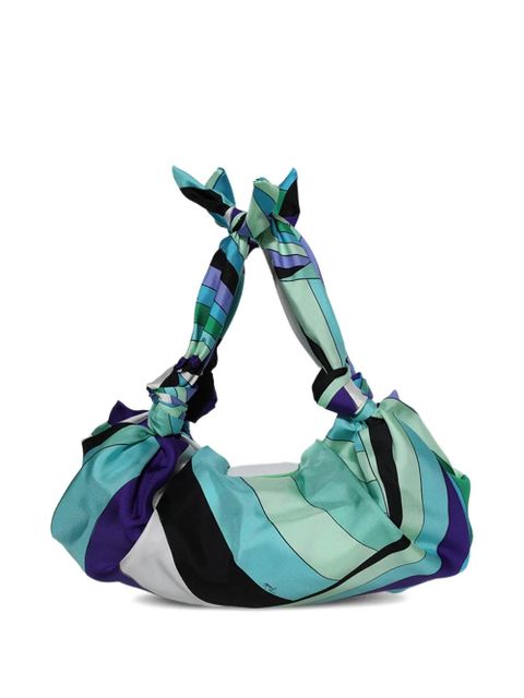 PUCCI Iride-print knotted shoulder bag - Green
