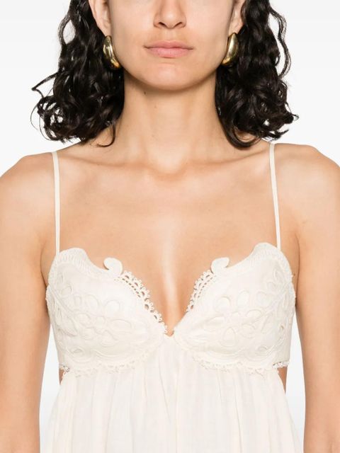 ZIMMERMANN floral-embroidered dress - Neutrals