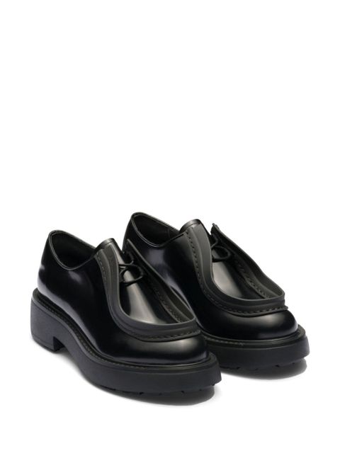 Prada raised-edge leather lace-up shoes - Black