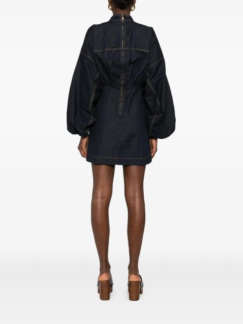 ZIMMERMANN bishop-sleeve denim mini dress - Blue