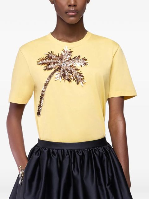 Rabanne palm-tree-embroidered T-shirt - Yellow - zdjęcie produktu nr 1