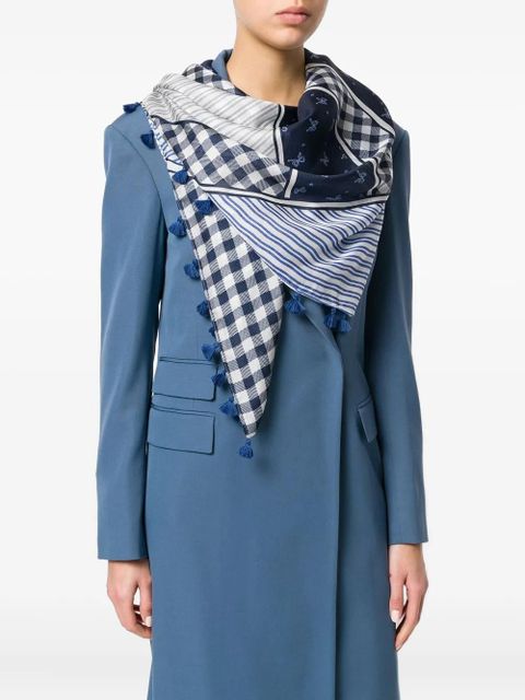 Weekend Max Mara tassel-detail multi-print scarf - Blue