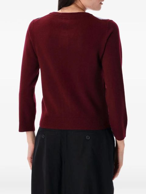 GANNI argyle button cardigan - Red - zdjęcie produktu nr 2