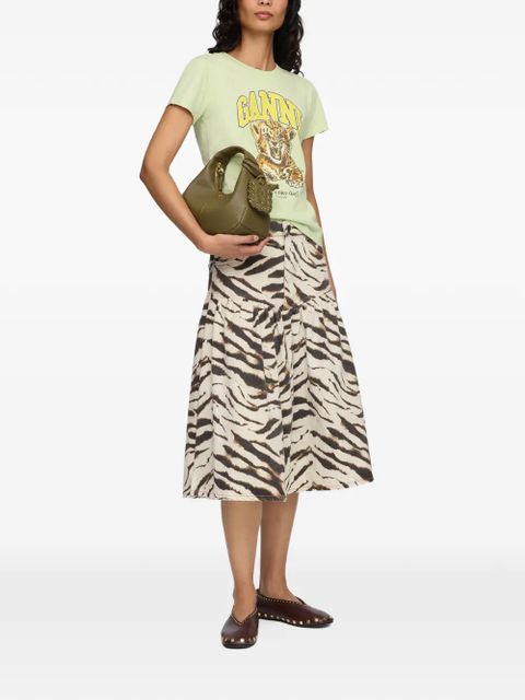 GANNI zebra-print gathered skirt - Neutrals - zdjęcie produktu nr 2