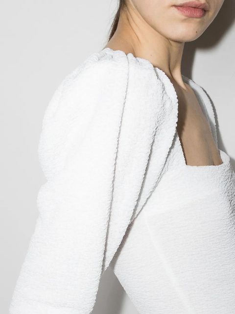 ROTATE BIRGER CHRISTENSEN Stevie square-neck long-sleeve top - White