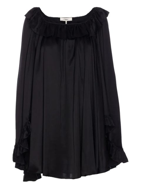 Chloé ruffled long-sleeves dress - Black - zdjęcie produktu nr 1