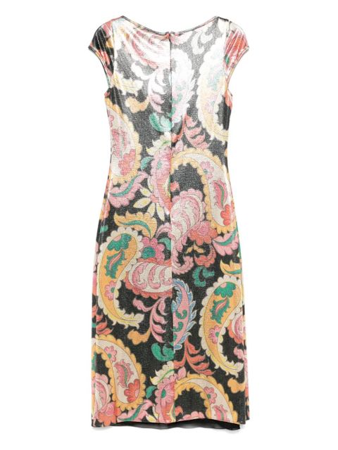 ETRO paisley-print laminated midi dress - Black - zdjęcie produktu nr 1