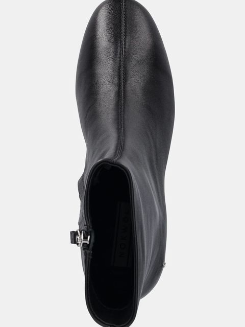 Nokwol botki skórzane Alyssa Black Leather damskie kolor czarny na słupku Alyssa Black Leather