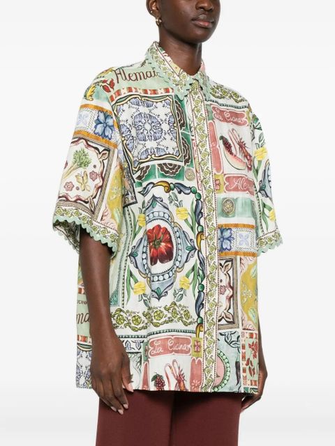 ALEMAIS graphic-print shirt - Green