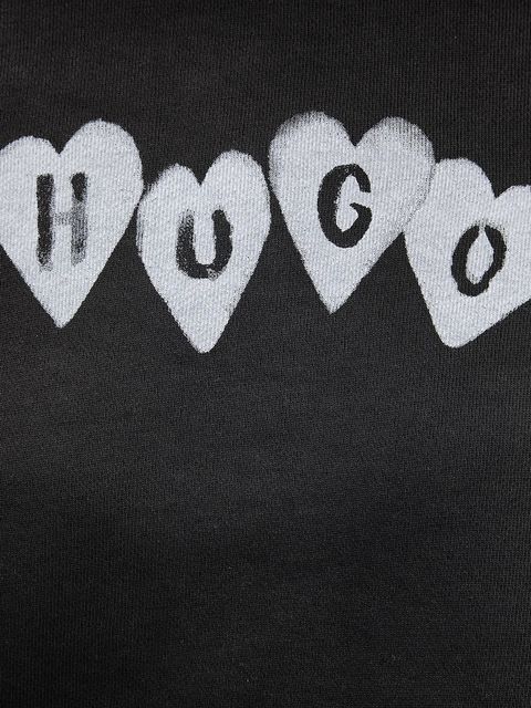 HUGO bluza bawełniana Deroxina_8 damska kolor szary z nadrukiem 50555824