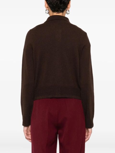 SANDRO polo-collar cardigan - Brown