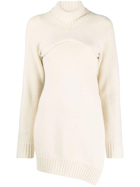 Jil Sander detachable-panel ribbed-knit jumper - Neutrals - zdjęcie produktu nr 1