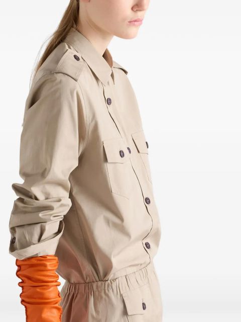 Prada cotton poplin shirt - Neutrals