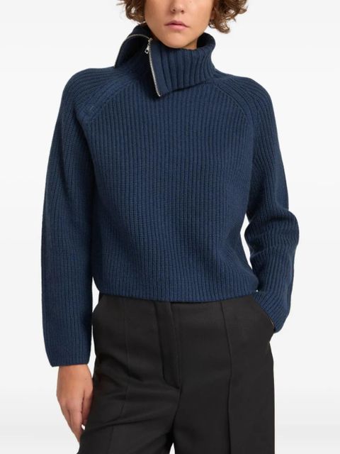 Yves Salomon zip knitted sweater - Blue - zdjęcie produktu nr 2