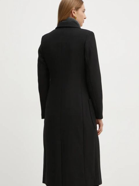 Morgan płaszcz z domieszką wełny GMIDI kolor czarny przejściowy dwurzędowy GMIDI
