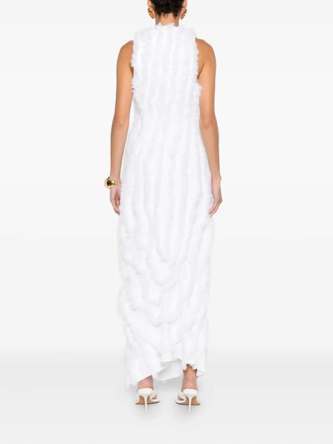 Jacquemus ruffled draped maxi dress - White