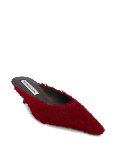 Victoria Beckham 45mm Sloan pointed-toe fringed mules - Red - zdjęcie produktu nr 2