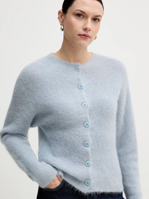 Sandro Ferrone kardigan z dodatkiem alpaki damski kolor niebieski S9YBFNESPOLO - zdjęcie produktu nr 2