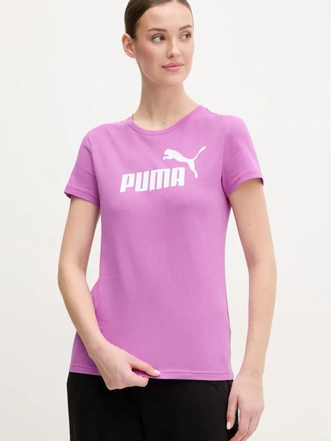 Puma t-shirt bawełniany damski kolor fioletowy 682371