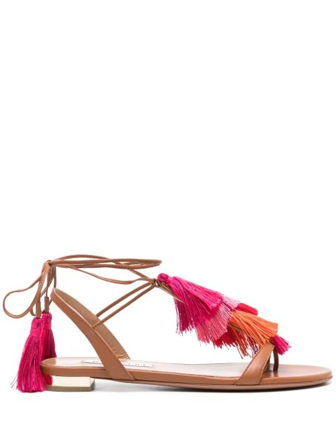Aquazzura Capri tassel-detail sandals - Brown - zdjęcie produktu nr 1